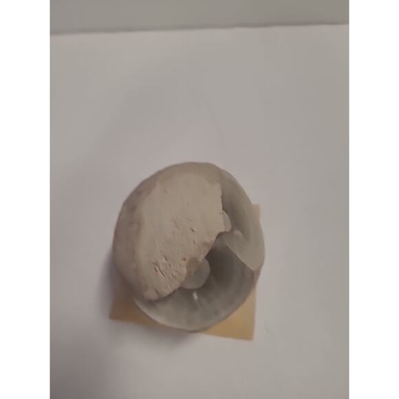 Owl Figurine Stone Primitive on Wooden Base Table Top Statue Gray - Picture 8 of 9